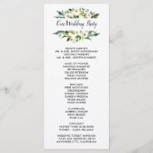 Vintage Floral Greenery Garten Hochzeitsprogramme Programm (Rückseite)