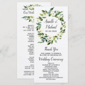 Vintage Floral Greenery Garten Hochzeitsprogramme Programm (Vorne/Hinten)