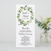 Vintage Floral Greenery Garten Hochzeitsprogramme Programm (Stehend Vorderseite)