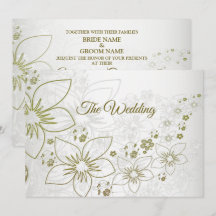 Vintage Floral Greenery Pattern Elegant Wedding
