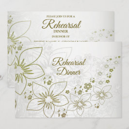 Vintage Floral Greenery Rehearsal Dinner Party Einladung