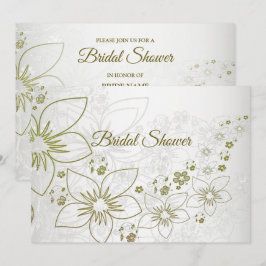 Vintage Floral Grün Elegante Brautparty Einladung