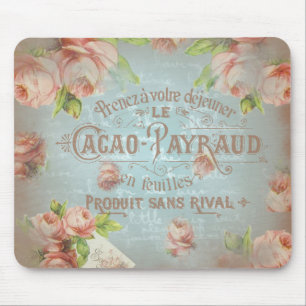 vintage floral historisch französisch blau typo an mousepad