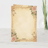 Vintage Floral Invitation Elegant Rose Design Karte (Rückseite)