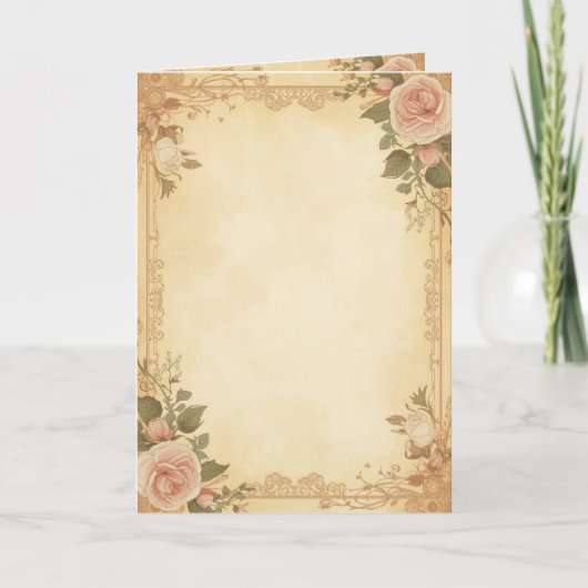 Vintage Floral Invitation Elegant Rose Design Karte (Vorderseite)