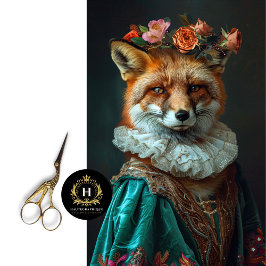 Vintage Floral King Fox Decoupage Seidenpapier