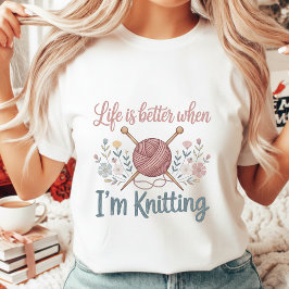 Vintage Floral Knitting Lover Women's T-Shirt
