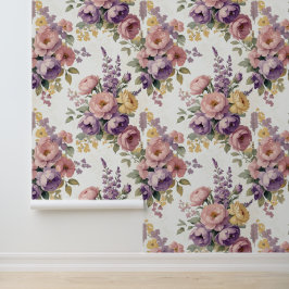 Vintage Floral Lilac & Pink Peony Peel and Stick Tapete