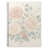 Vintage Floral Linen Notebook Notizblock (Vorderseite)