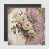 Vintage Floral - Magnetic Card Magnetkarte (Vorne/Hinten)
