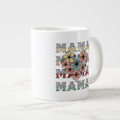 Vintage floral Mama Design Jumbo-Tasse (Vorderseite Rechts)