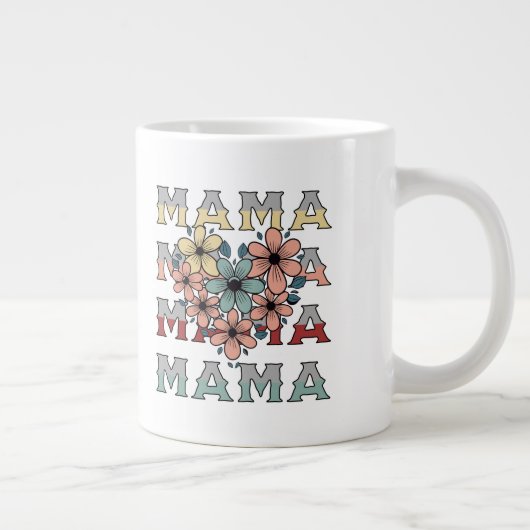 Vintage floral Mama Design Jumbo-Tasse (Rechts)