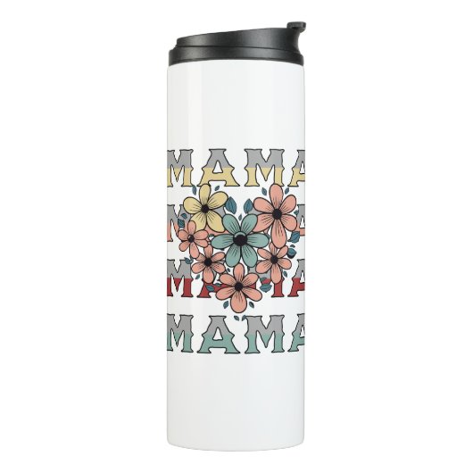 Vintage floral Mama Design Thermosbecher (Nach links gedreht)
