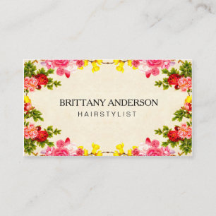 Vintage Floral Modern Minimalistisch Visitenkarte