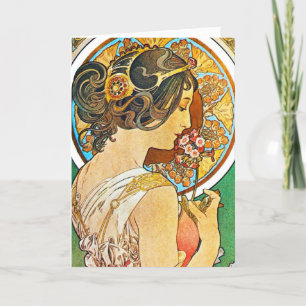 Vintage Floral Mucha Karte