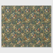 Vintage Floral Nativity on Midnight Blue Geschenkpapier (Flach)