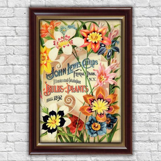 Vintage Floral Park Bulbs Plants Advertising Poster