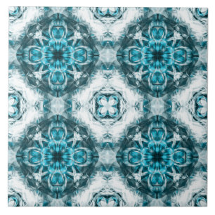 Vintage, floral, pastellblau, weiß, hellgrau fliese