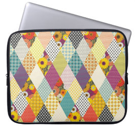 vintage floral patchwork quilt laptopschutzhülle