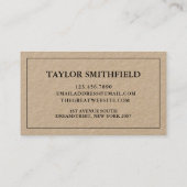 Vintage Floral Patronenkarte Visitenkarte (Rückseite)