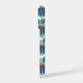 Vintage Floral Pattern Blue & Red iPhone Hülle (Linke Seite)