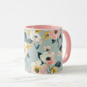 Vintage Floral Pattern Coffee Mug Tasse (VorderseiteRechts)