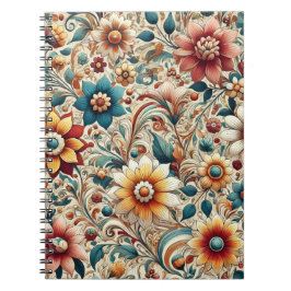 Vintage Floral Pattern – Colorful Botanical Garden Notizblock