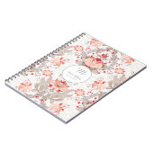 Vintage Floral Pattern damask Monogram S Notebook Notizblock (Linke Seite)