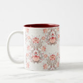 Vintage Floral Pattern Monogramm Tasse (Links)