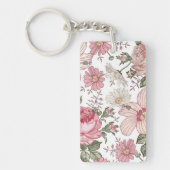 Vintage Floral Pattern with Roses Schlüsselanhänger (Vorderseite)