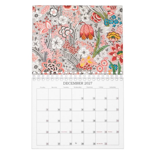 Vintage Floral Patterns Mid-Year / Academic Kalender (Dez 2027)