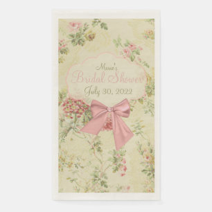Vintage Floral Pfirsich Brautparty Gästetuch Serviette