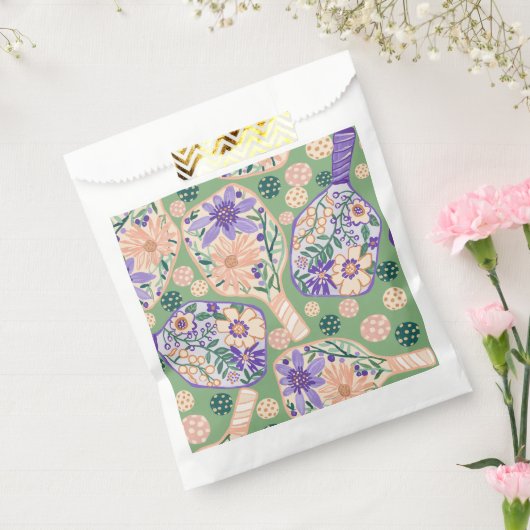 Vintage Floral Pickleball Design Geschenktütchen (Versiegelt)