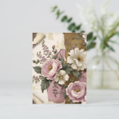 Vintage Floral - Postcard Postkarte (Stehend Vorderseite)