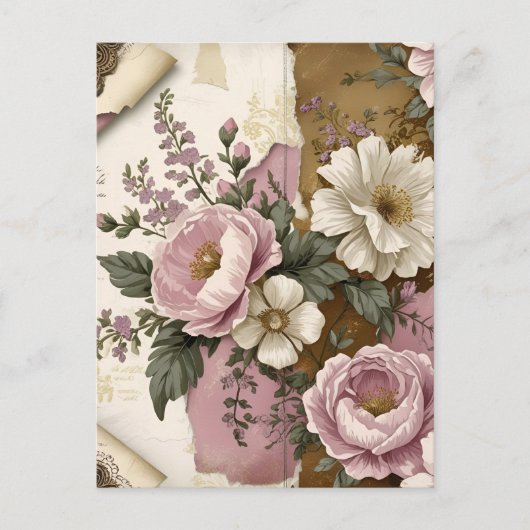Vintage Floral - Postcard Postkarte (Vorderseite)