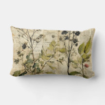 Vintage Floral Print Pillow