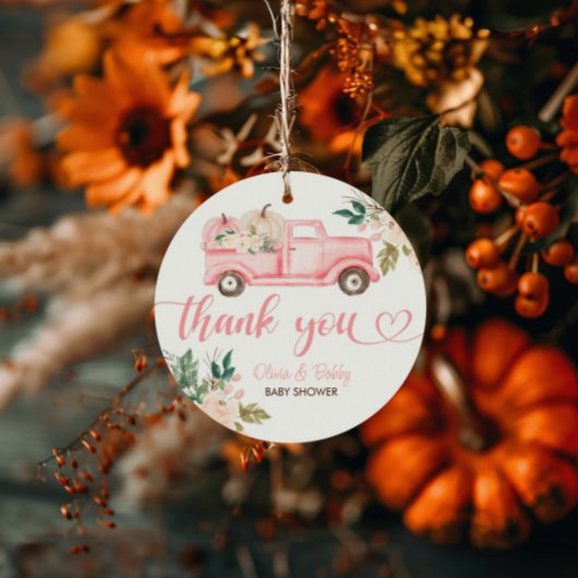 Vintage Floral Pumpkin Truck Kinderdusche Geschenkanhänger