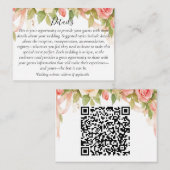 Vintage Floral Rose Wedding Enclosure Card Begleitkarte (Vorne/Hinten)