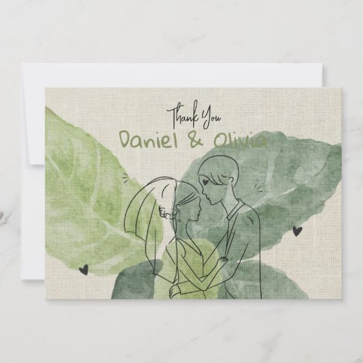 Vintage Floral Rustikal Dankeskarte (Vorderseite)