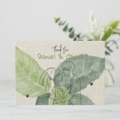 Vintage Floral Rustikal Dankeskarte (Stehend Vorderseite)