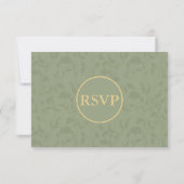 Vintage floral Sage Green RSVP Card (Rückseite)