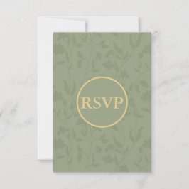 Vintage floral Sage Green RSVP Card Karte