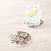 Vintage Floral - Sandstone Coasters Getränkeuntersetzer (Seite)