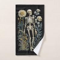 Vintage Floral Skelett | Schwarze Moody Botanik