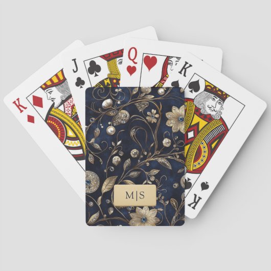 Vintage Floral Spielkarten (Rückseite)