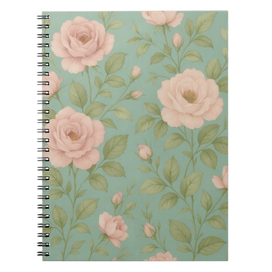 Vintage Floral Spiral Notebook Notizblock (Vorderseite)
