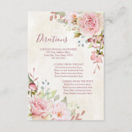 Vintage Floral Spring Wedding Direction Insert