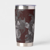 Vintage Floral Still Life Artistic Burgundy Thermobecher (Links)