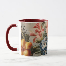Vintage floral still life with tropical flowers tasse