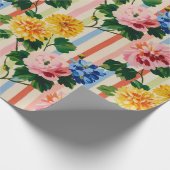 Vintage Floral Stripe Geschenkpapier (Ecke)
